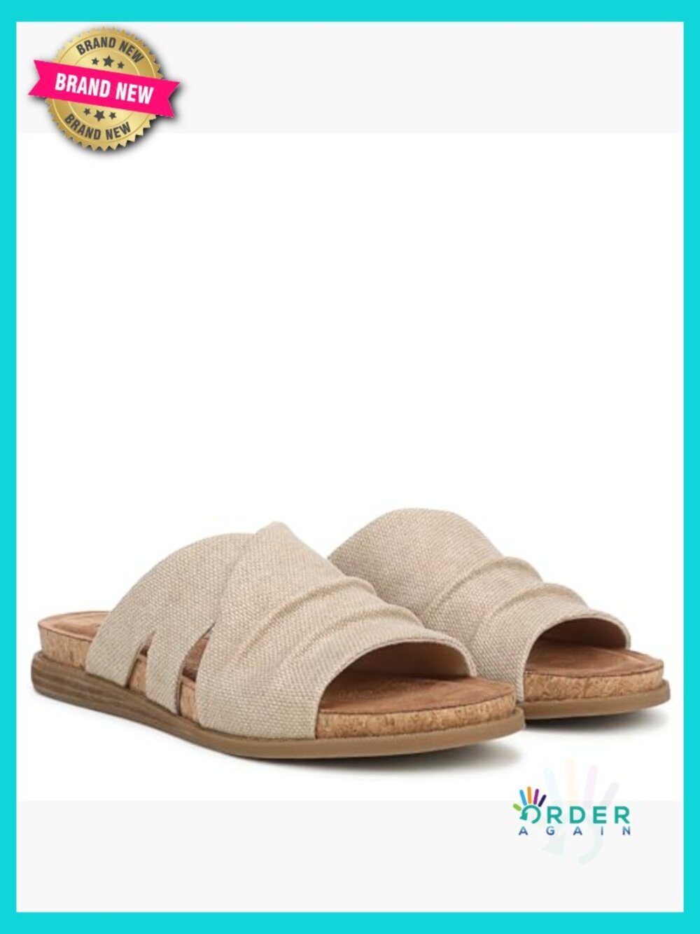 Slide Sandals Cork Footbed Easy Slip On Casual Chic Minimalist - Picture 7 of 7